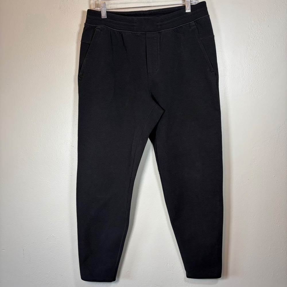 Lululemon At Ease Jogger Black Textured Double Knit Pants LM5AV3S Size L